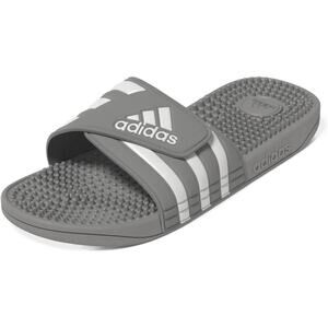 adidas Unisex Adissage Slides Sandal, Grey/White/Grey, 18 US Men